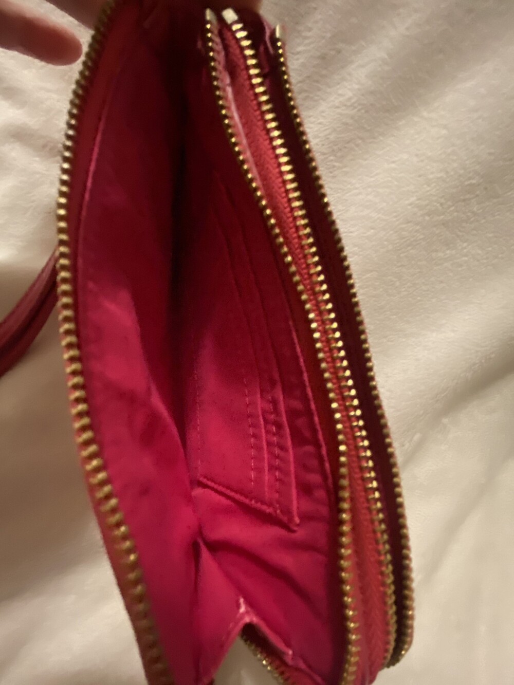 Coach Pink Leather Wristlet Double L Zippers with Detachable Strap 53551 - Picture 6 of 13